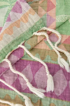 Multicolour hamamdoek met palmboom print