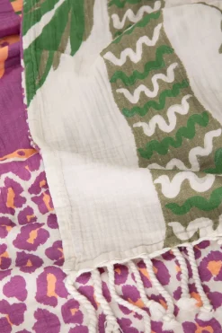 Multicolour hamamdoek met leopard print