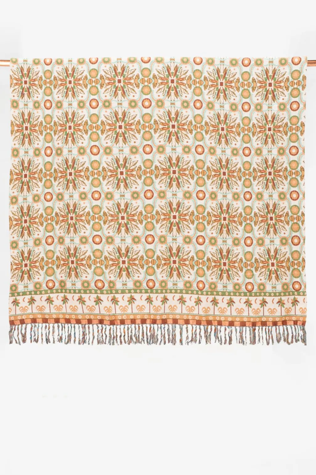 Multicolour jacquard geweven sprei met print (200x250 CM)