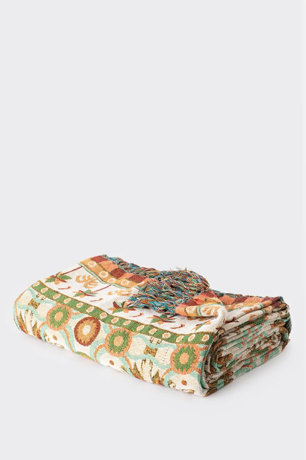 Multicolour jacquard geweven sprei met print (200x250 CM)