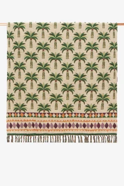Multicolour jacquard geweven sprei met palmboom print (130X180 CM)