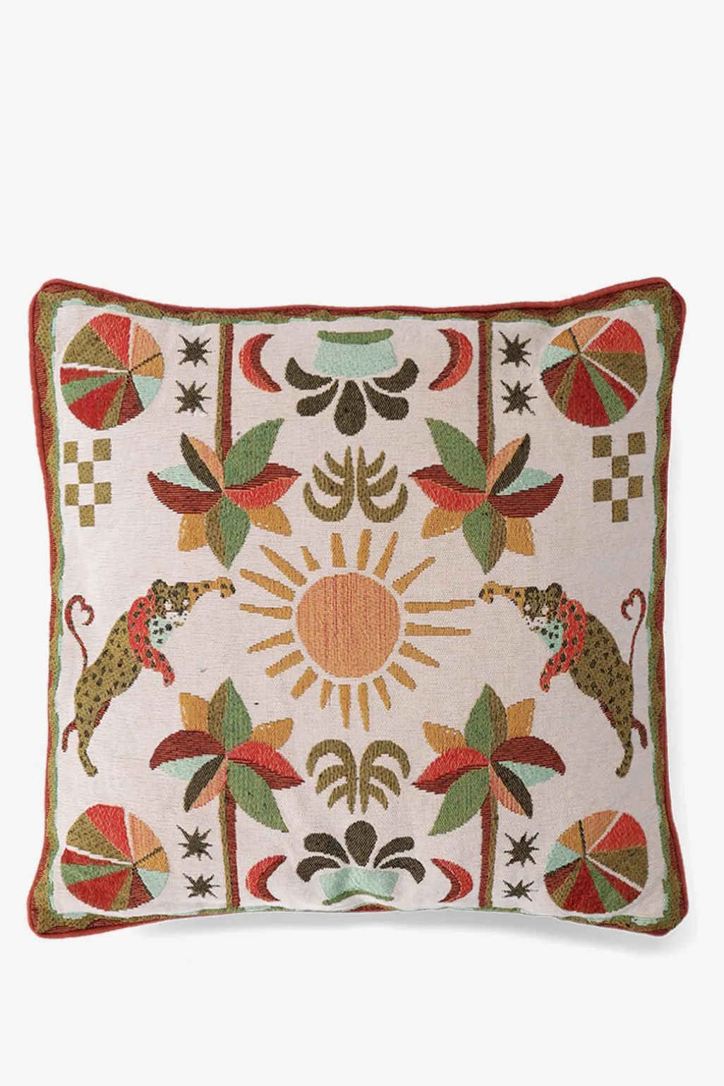 Multicolour jacquard geweven kussen