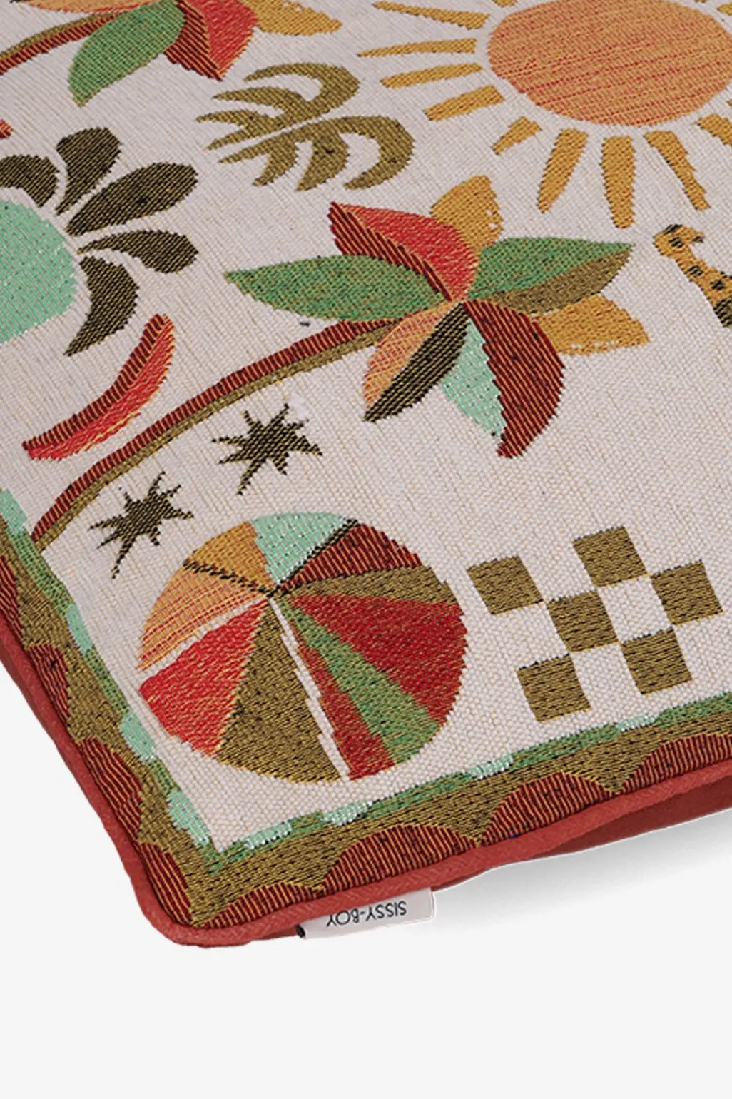 Multicolour jacquard geweven kussen