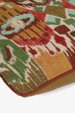 Multicolour jacquard kussen met ikat dessin