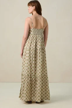 Multicolour maxi jurk met palmboom print