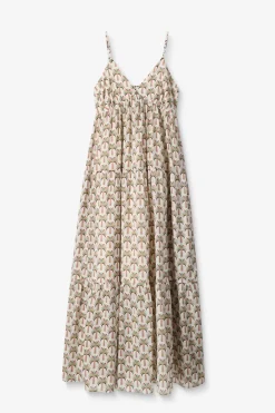 Multicolour maxi jurk met palmboom print