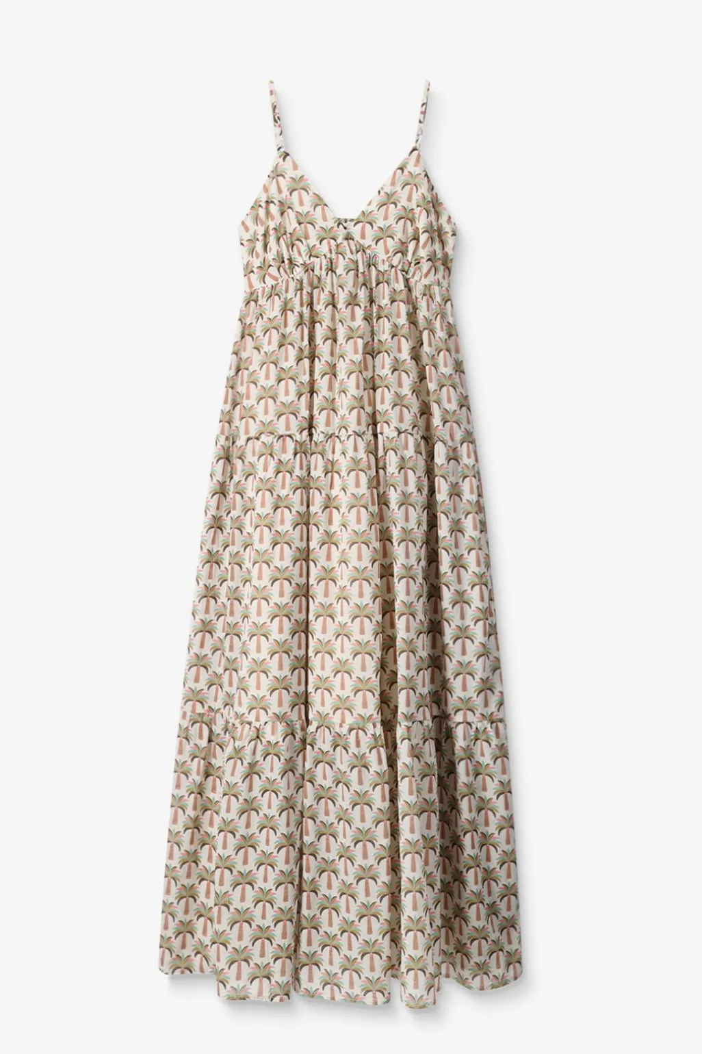 Multicolour maxi jurk met palmboom print