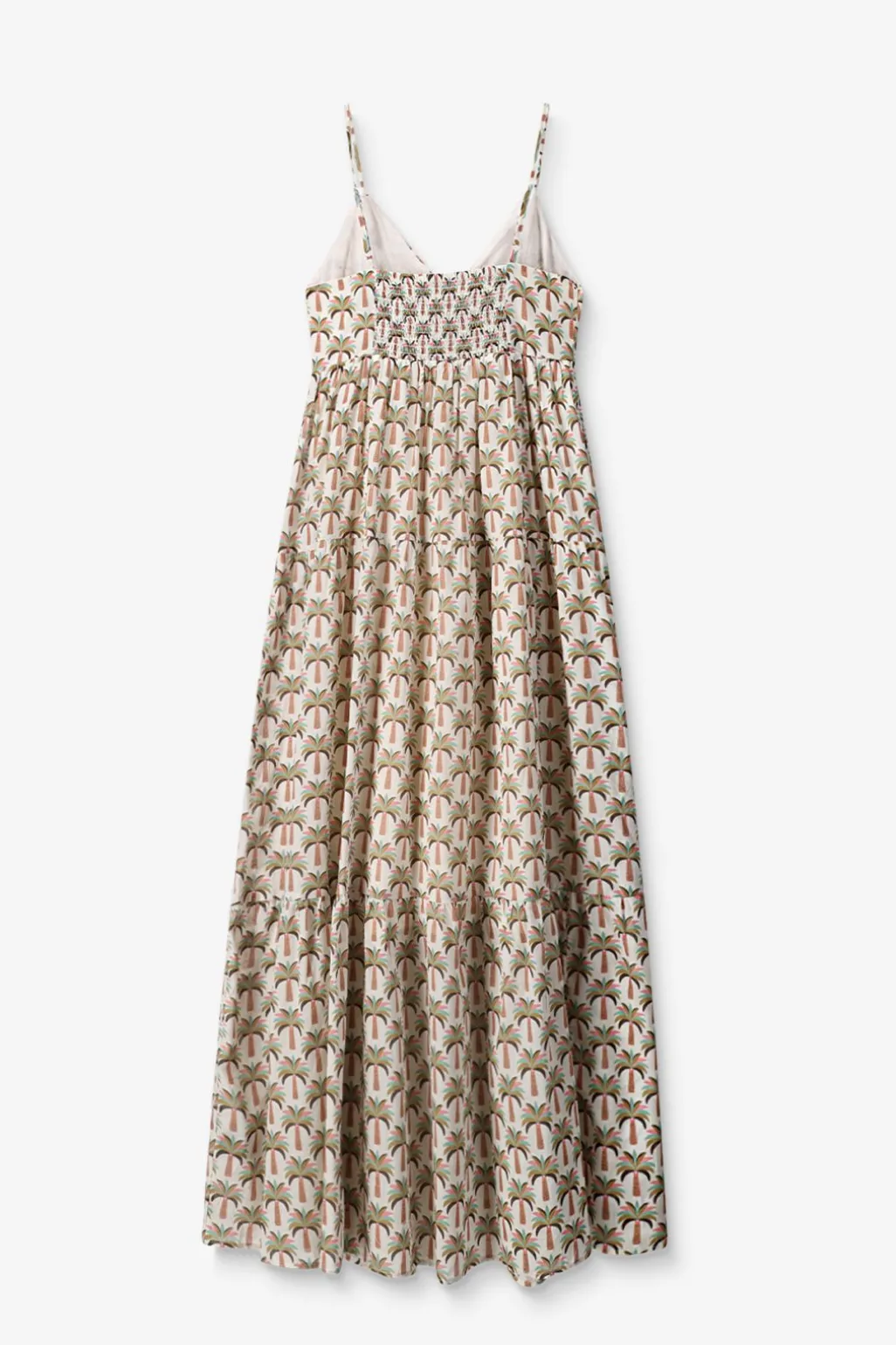 Multicolour maxi jurk met palmboom print