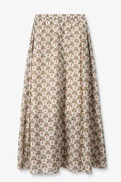 Multicolour maxi rok met palmboom print