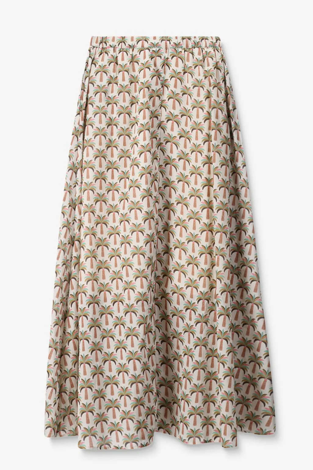 Multicolour maxi rok met palmboom print
