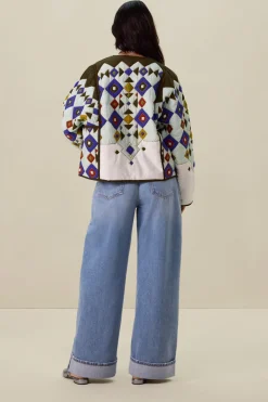 Multicolour oversized jack met print