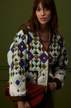 Multicolour oversized jack met print