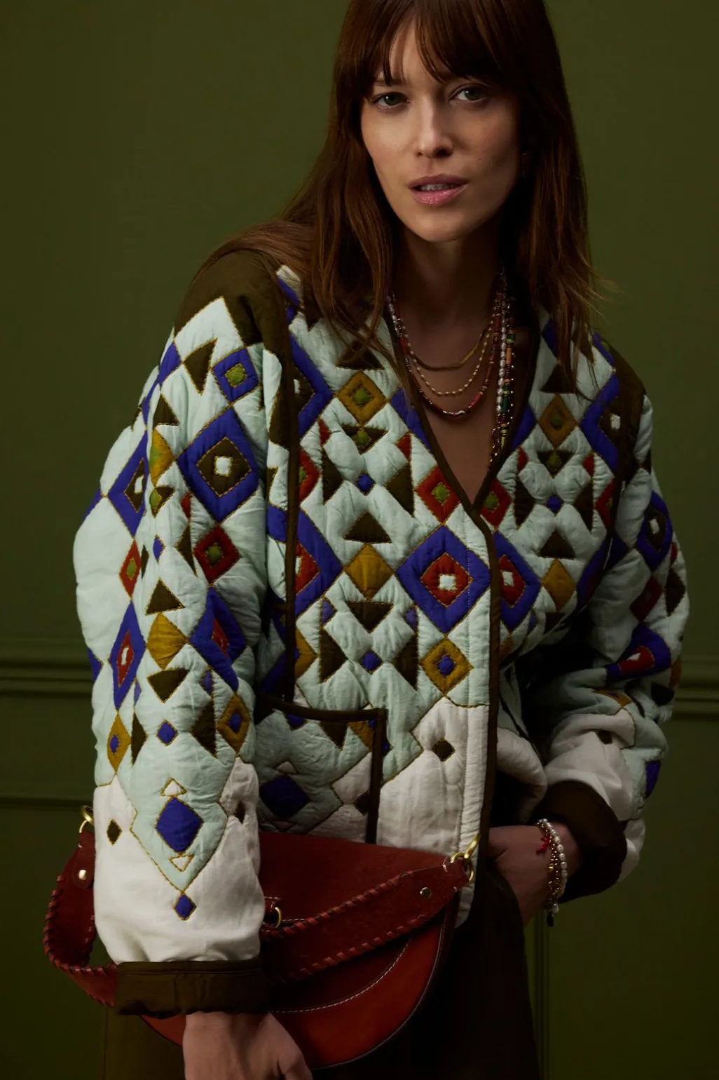 Multicolour oversized jack met print