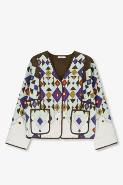 Multicolour oversized jack met print