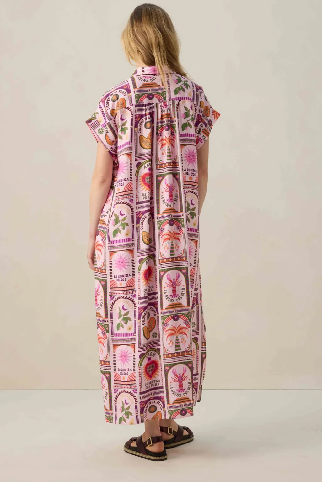 Multicolour shirt jurk met print