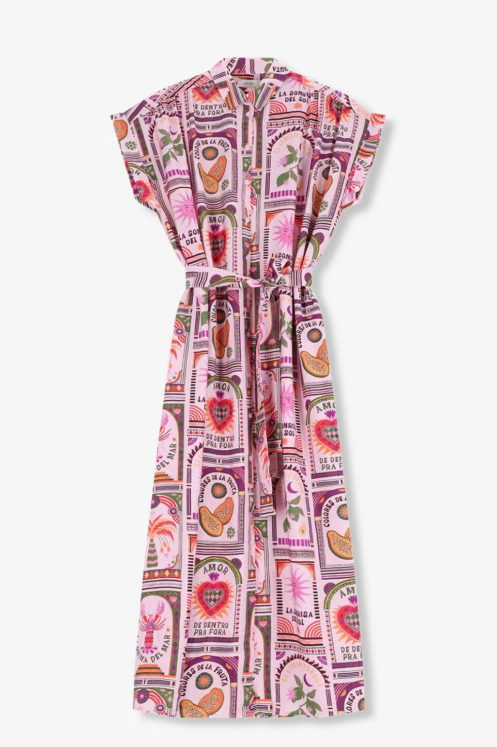 Multicolour shirt jurk met print
