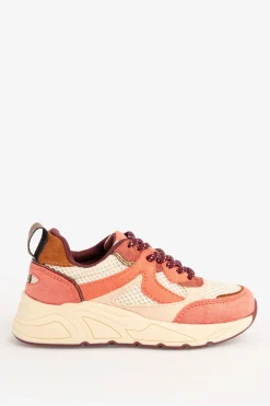 Multicolour sneakers met lichtroze details