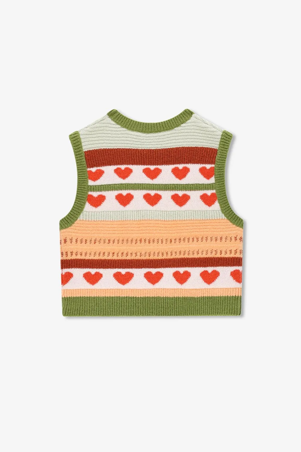 Multicolour spencer met jacquard hartjes