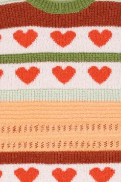 Multicolour spencer met jacquard hartjes