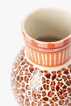 Multicolour vaas met leopard print