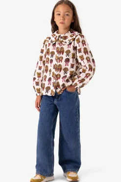 Off white blouse met hondenprint
