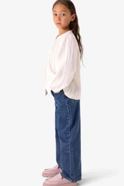 Off white blouse met pofmouwen