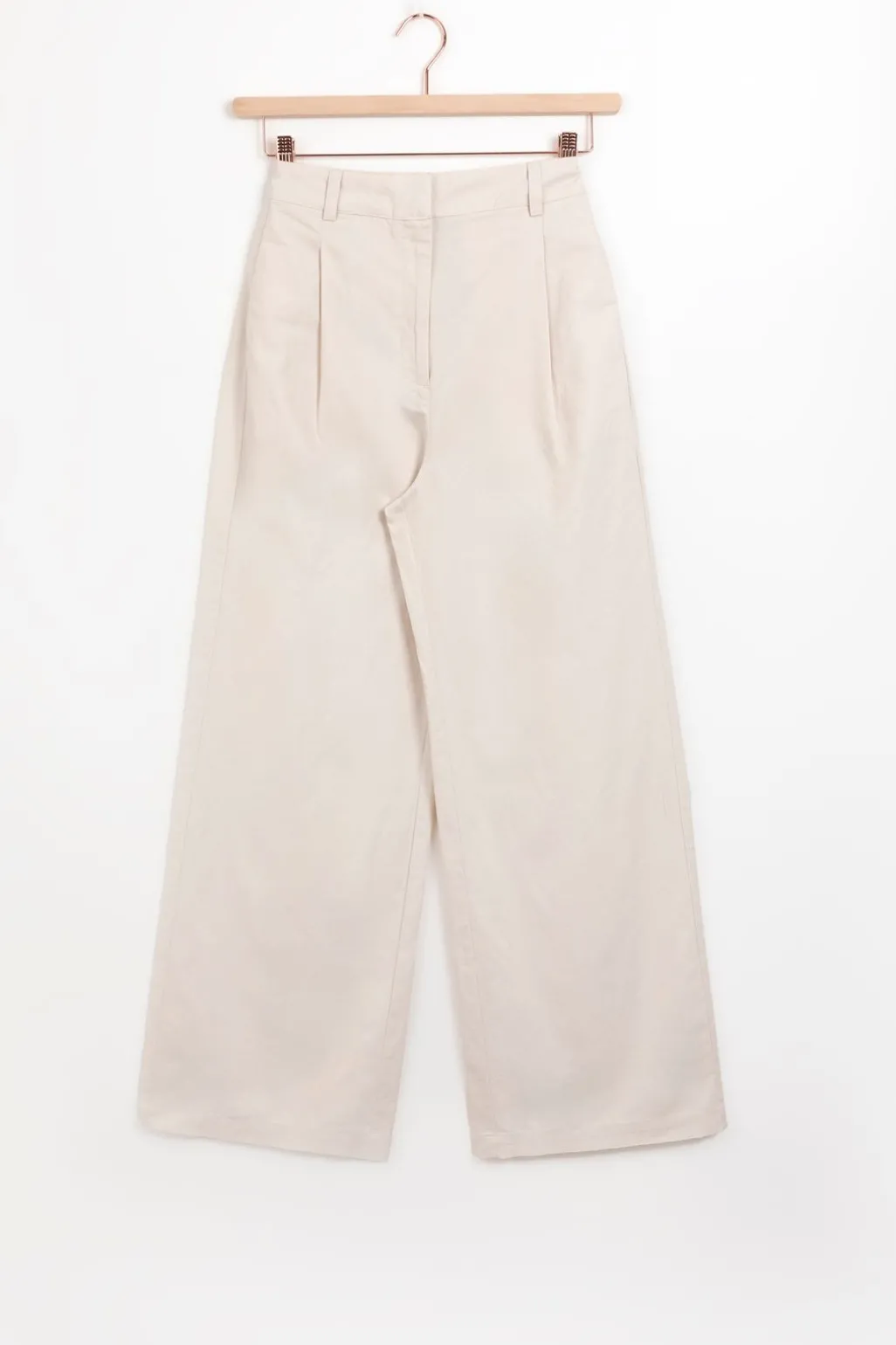 Off-white high waist wide leg linnen pantalon