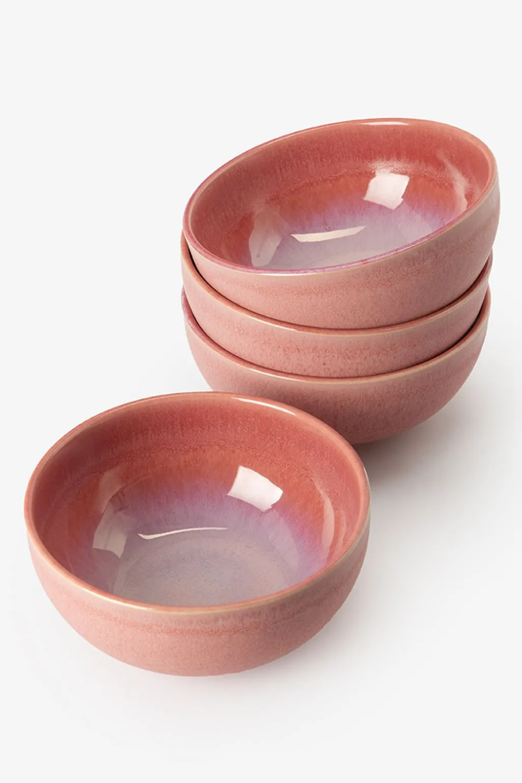 Ontbijtkom roze reactive glaze funky