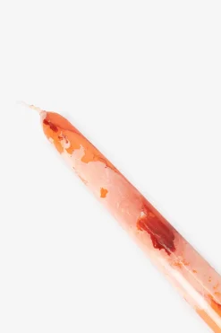 Oranje dinerkaarsen swirl