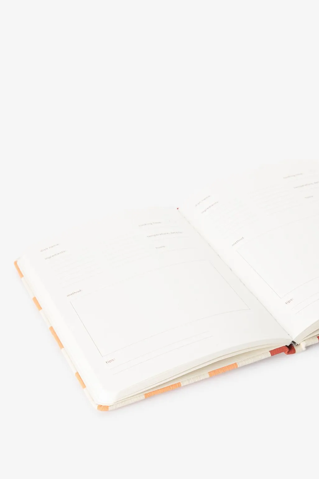 Oranje geblokt receptenboek