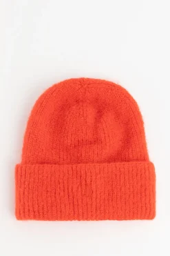 Oranje gebreide muts