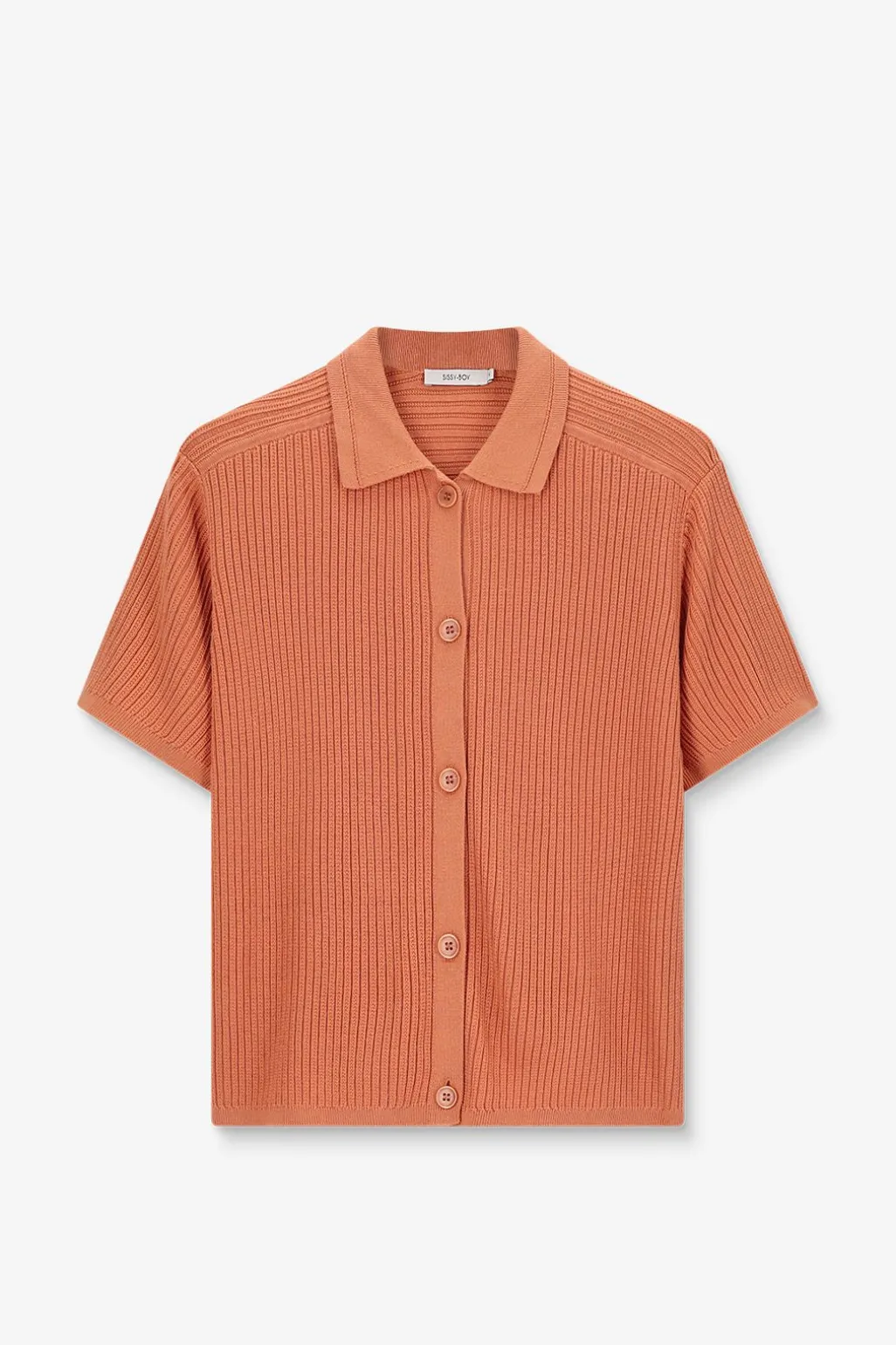 Oranje gebreide trui