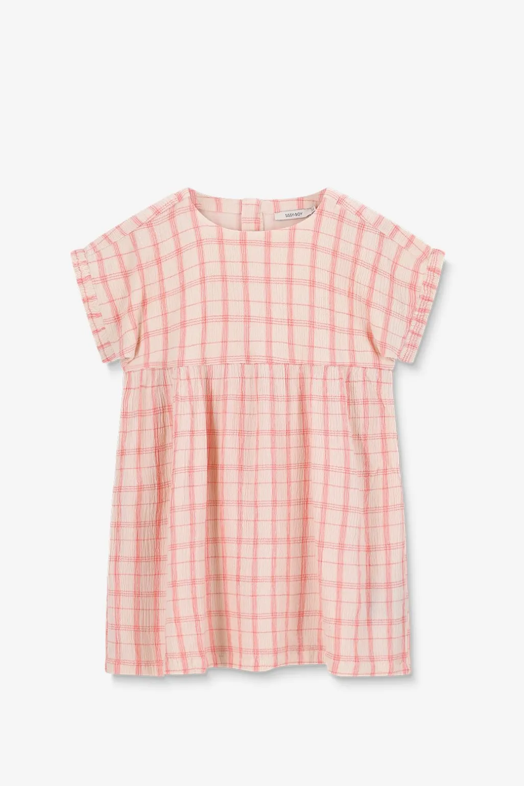 Oranje geruite jurk