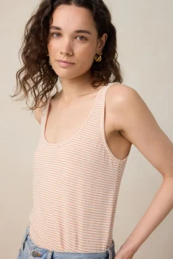 Oranje gestreept singlet
