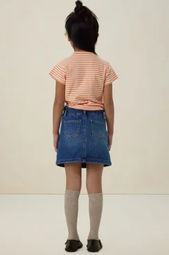 Oranje gestreept t-shirt