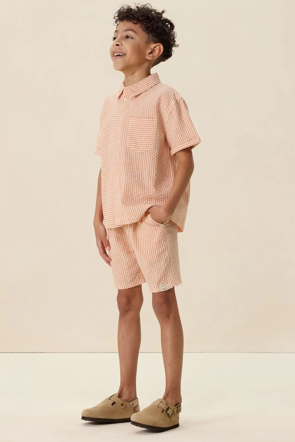 Oranje gestreepte shorts