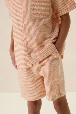 Oranje gestreepte shorts