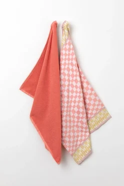 Oranje handdoek en theedoek terry