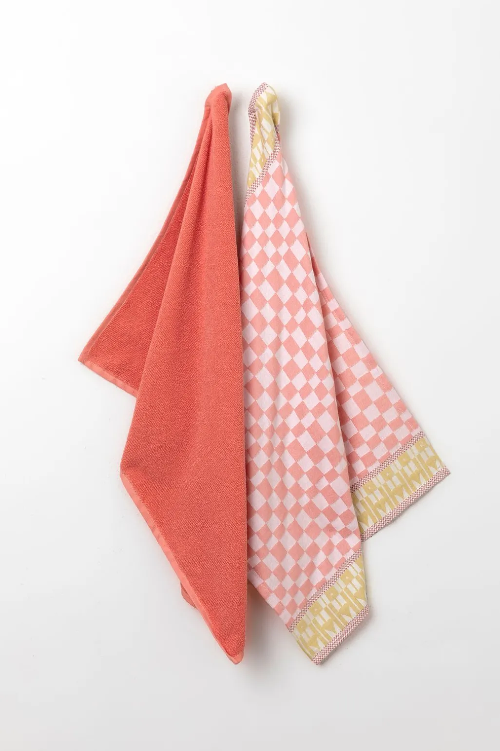 Oranje handdoek en theedoek terry