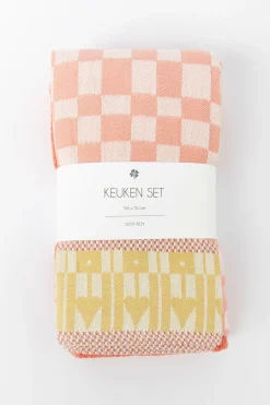 Oranje handdoek en theedoek terry