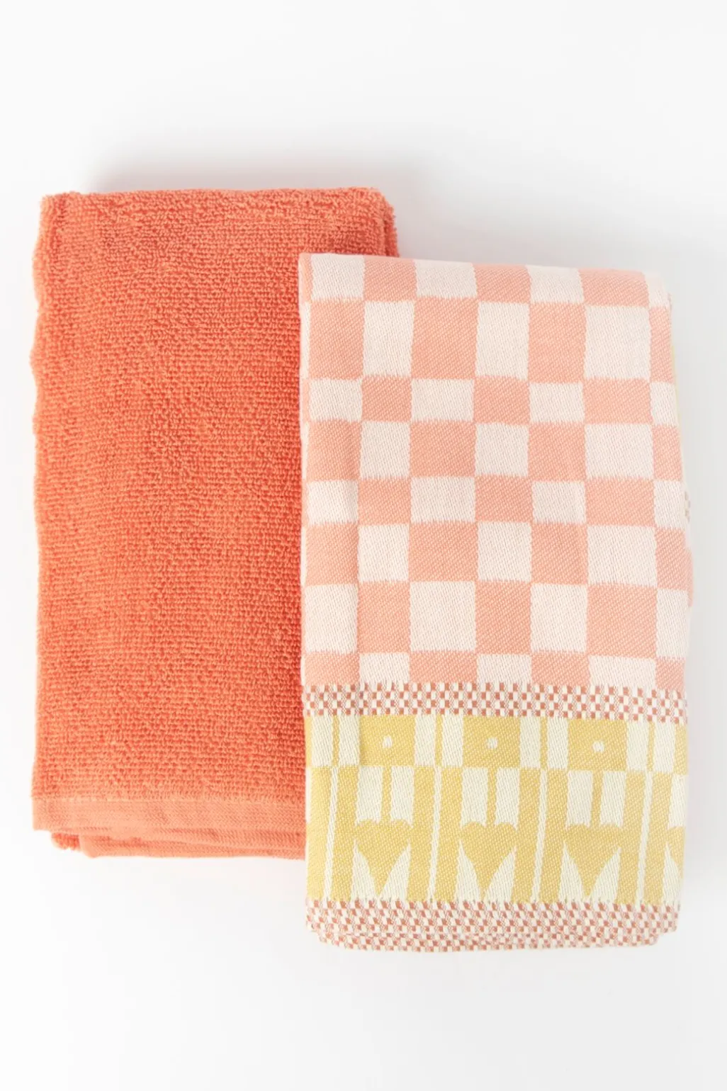 Oranje handdoek en theedoek terry