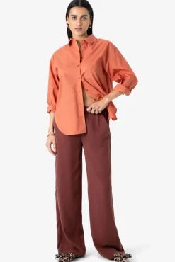 Oranje katoenen blouse