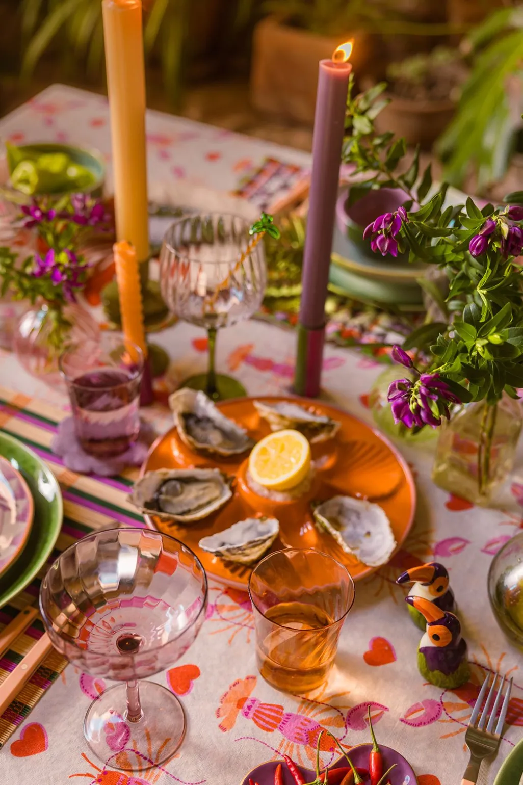Oranje oesters presenteerschaal