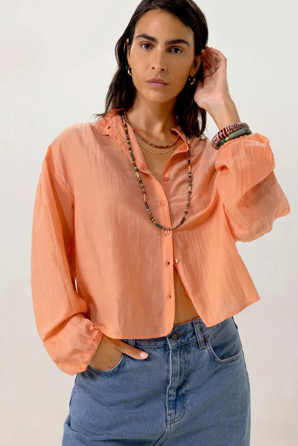 Oranje oversized blouse