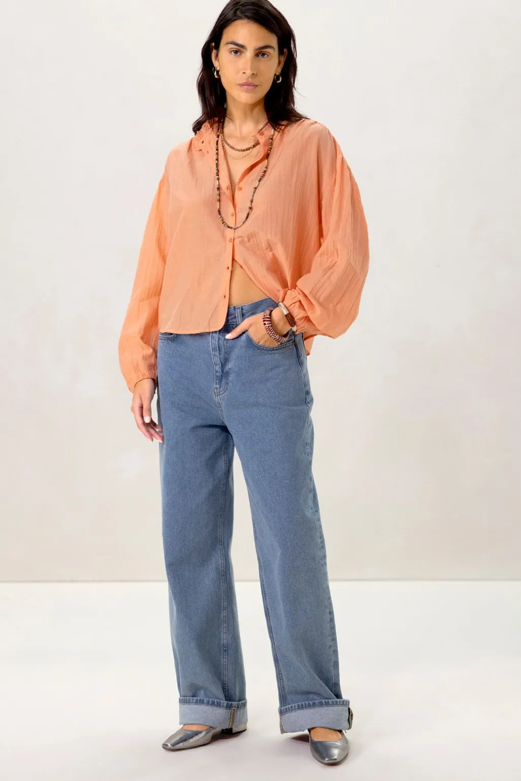 Oranje oversized blouse
