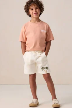 Oranje oversized T-shirt met artwork