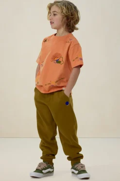 Oranje oversized t-shirt met embroidery