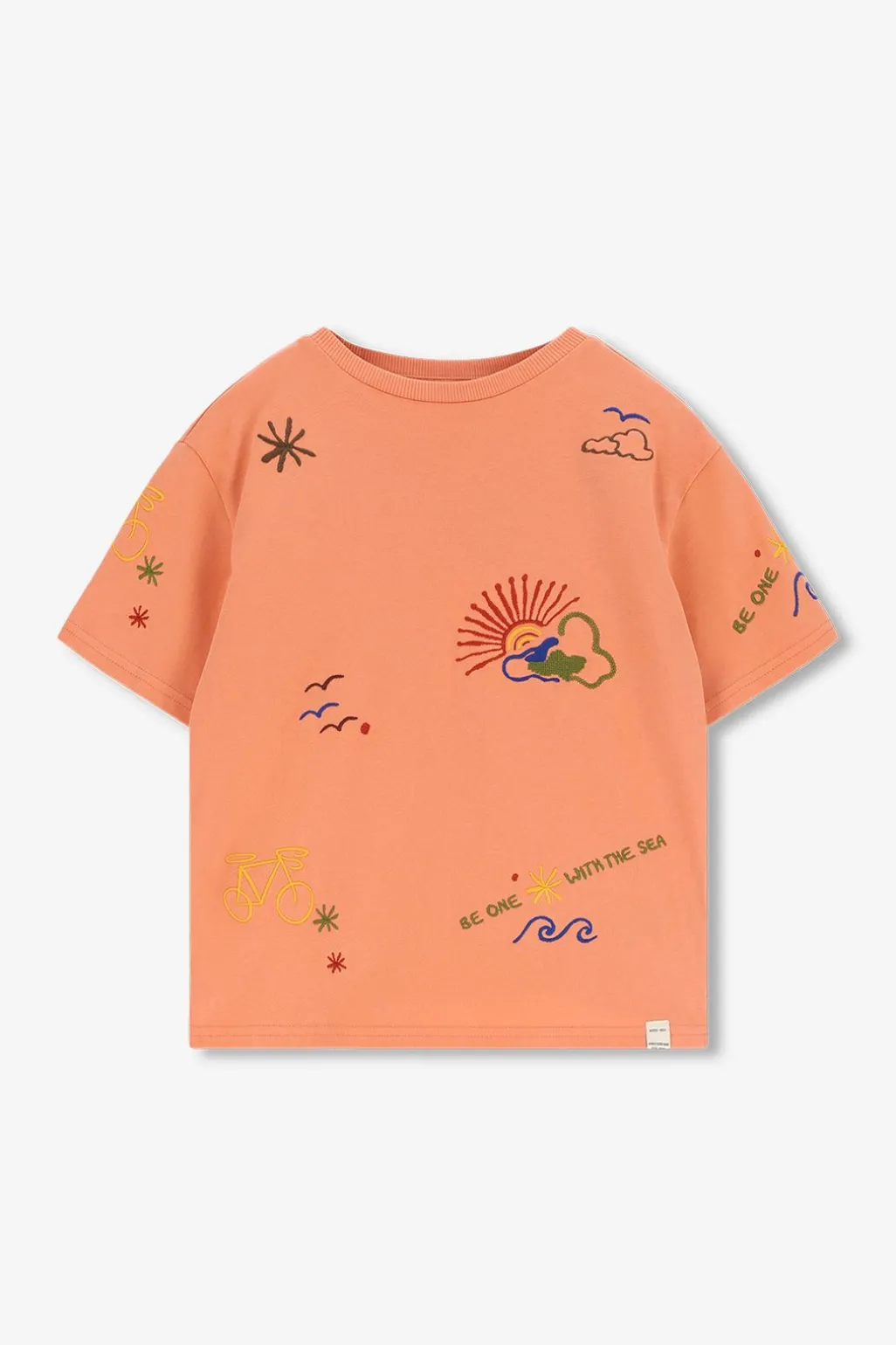 Oranje oversized t-shirt met embroidery