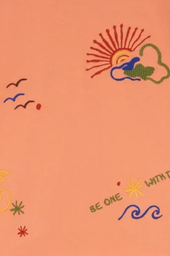 Oranje oversized t-shirt met embroidery