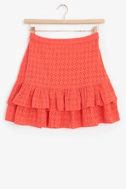Oranje rok met broderie Anglaise